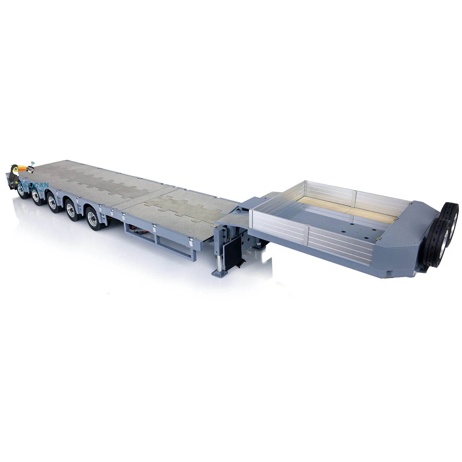 1/14 CNC Metal Heavy 5Axle Steering Flat RC Trailer Module For Tamiyaya RC Tractor Truck Digger Shovel Loader Tank TH20434-SMT5
1/14 CNC Metal Heavy 5Axle Steering Flat RC Trailer Module For Tamiyaya RC Tractor Truck Digger Shovel Loader Tank TH20434-SMT5