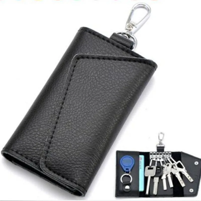 

Pu Leather Keychain Men Women Key Organizer Holder Pouch Cow Split Car Key Wallet Housekeeper Key Case Mini Card Bag