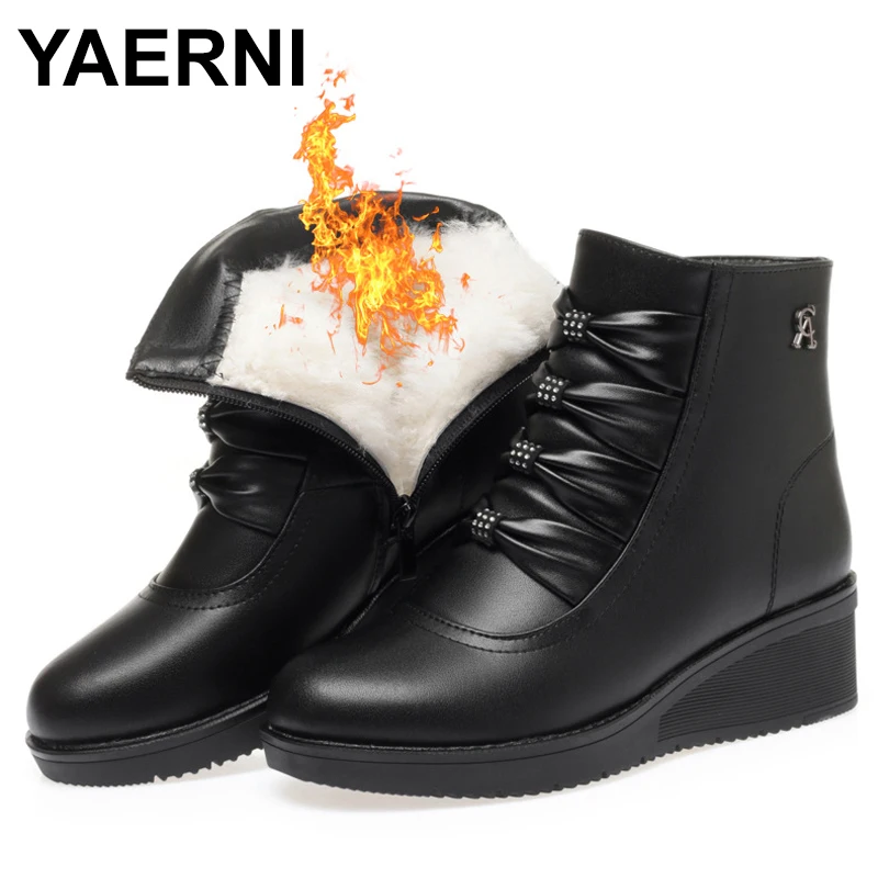 New 2024 Women Boots women Genuine Leather Winter Boots Warm Plush Autumn Shoes Winter Wedge Shoes Woman Ankle Boots
New 2024 Women Boots women Genuine Leather Winter Boots Warm Plush Autumn Shoes Winter Wedge Shoes Woman Ankle Boots