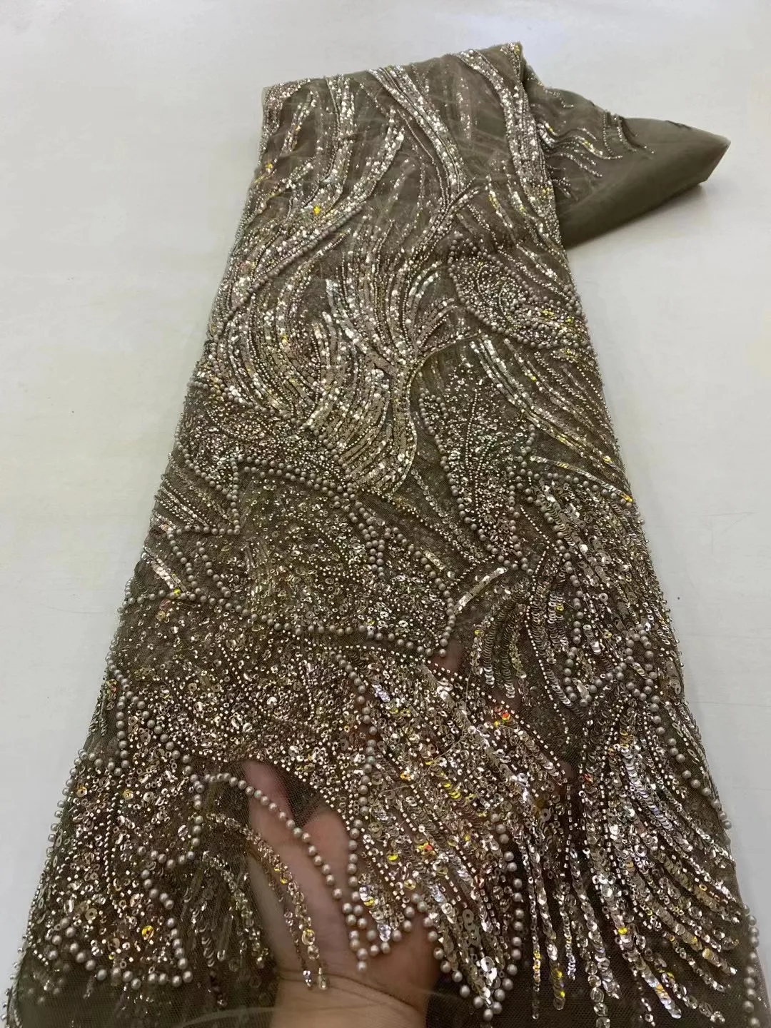 African beads Lace Fabric 2023 High Quality Lace Material Nigerian French Lace Fabrics With Sequins For Wedding Dress
African beads Lace Fabric 2023 High Quality Lace Material Nigerian French Lace Fabrics With Sequins For Wedding Dress