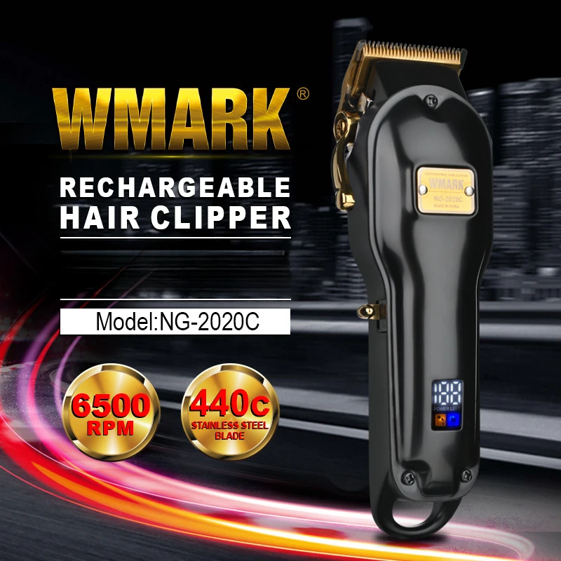 

2024 New WMARK NG-2020C Hair Cutting Machine All-metal Rechargeable Hair Clipper Electric Clipper with 440C Blade