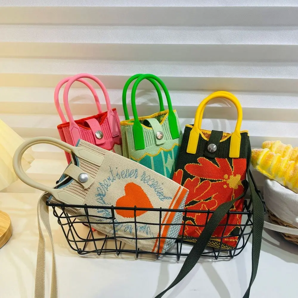 Mini Knit Handbag Student High-capacity Handmade Knot Wrist Bag Reusable Knit Phone Bag Women 
Mini Knit Handbag Student High-capacity Handmade Knot Wrist Bag Reusable Knit Phone Bag Women