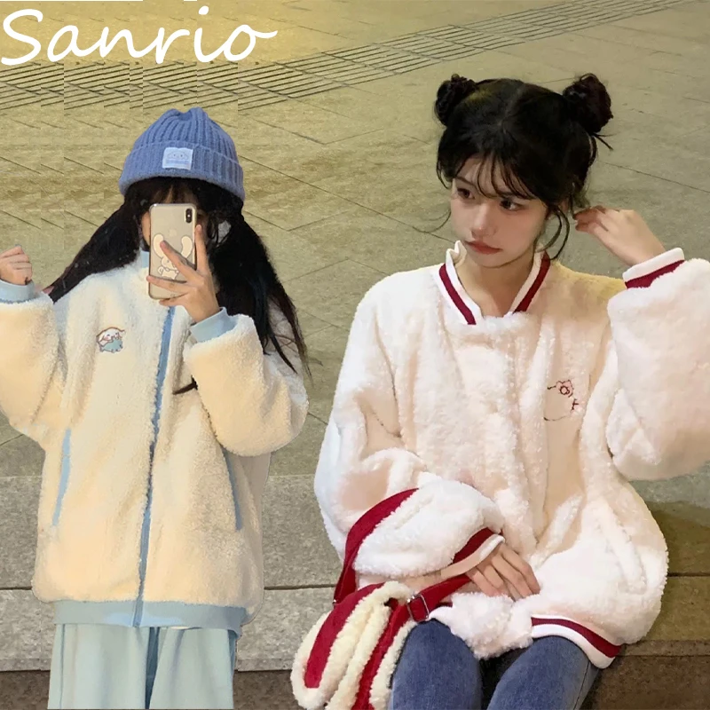 Sanrio Hello Kitty Cute Soft Lamb Suede Top Cinnamoroll Kawaii Thickened Warm Coat Autumn Winter Models Versatile Casual Jacket
Sanrio Hello Kitty Cute Soft Lamb Suede Top Cinnamoroll Kawaii Thickened Warm Coat Autumn Winter Models Versatile Casual Jacket