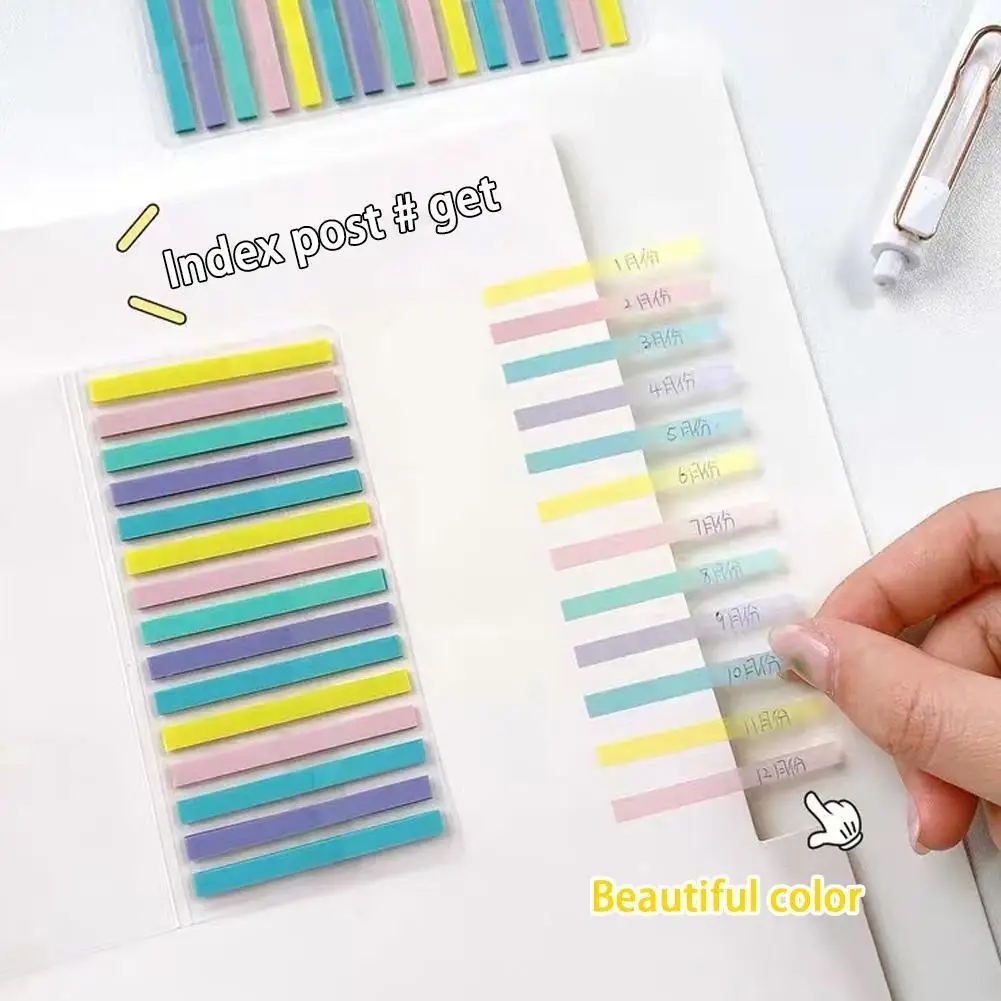 

300 Sheets Color Ultra Fine Memo Pad Posted Sticky Notepads Bookmarks Notes Paper Kawaii Sticker Stationery School I6K3