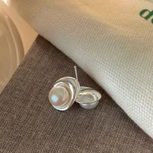 Sterling Silver 925 Korean Freshwater Pearl Special-shaped Earrings Simple Irregular Geometry Designer Personalise Jewelry 
Sterling Silver 925 Korean Freshwater Pearl Special-shaped Earrings Simple Irregular Geometry Designer Personalise Jewelry