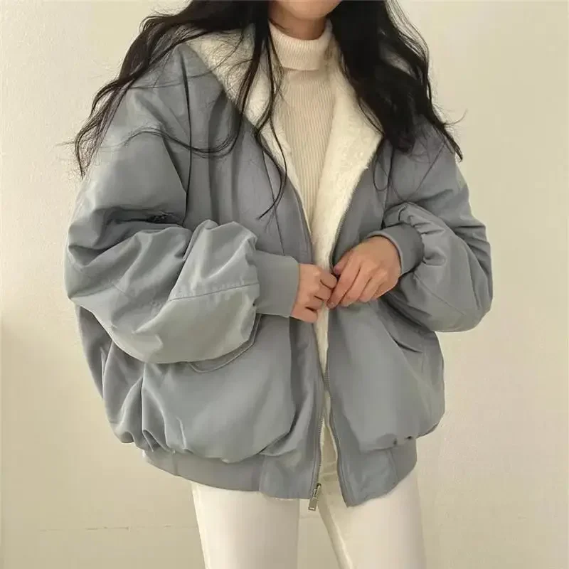 Winter Fleece Fluffy Jacket Women Harajuku Solid Thick Warm Fuzzy Plush Zipper Reversible Parka Jackets Coat Outwear Hoodies
Winter Fleece Fluffy Jacket Women Harajuku Solid Thick Warm Fuzzy Plush Zipper Reversible Parka Jackets Coat Outwear Hoodies