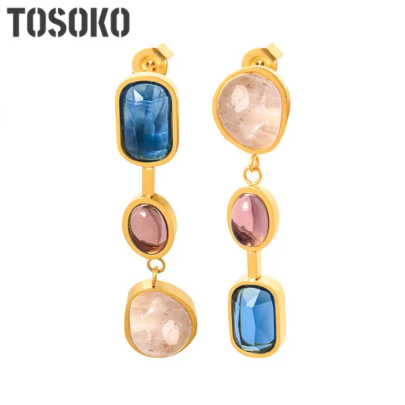 TOSOKO Stainless Steel Jewelry Encased Crystal Glass Stone Contrast Earrings For Women's Personalized Earrings BSF733
TOSOKO Stainless Steel Jewelry Encased Crystal Glass Stone Contrast Earrings For Women's Personalized Earrings BSF733