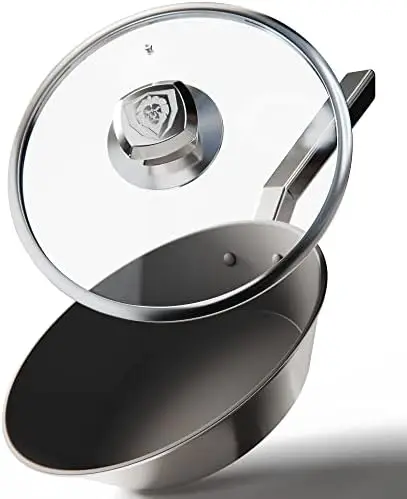 Stick Frying Pan Skillet - 9 inch - The Oberon Series - ETERNA NonStick Pan Coating - 1.5 QT - 3-Ply Aluminum Cookware - Silver
Stick Frying Pan Skillet - 9 inch - The Oberon Series - ETERNA NonStick Pan Coating - 1.5 QT - 3-Ply Aluminum Cookware - Silver