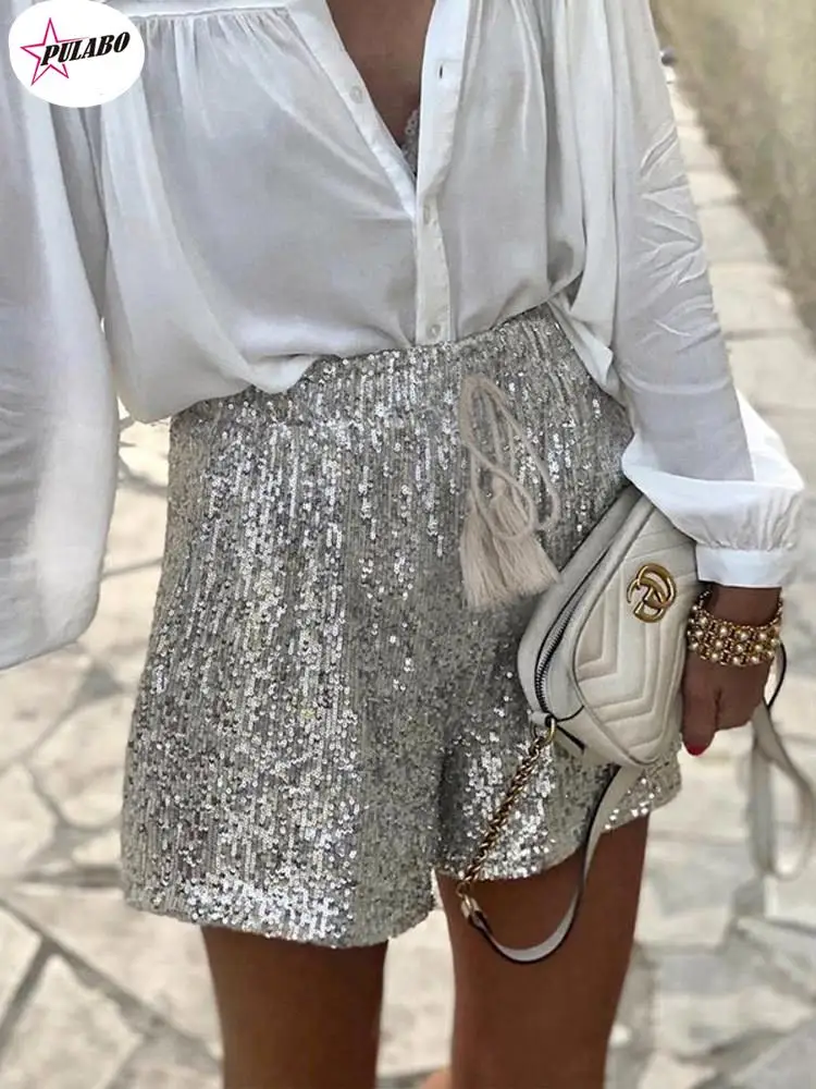 Silver Sequins Women Shorts y2k Year Party Low Waist Lace Up Female Mini Shorts PULABO Summer Autumn y2k Streetwear Loose Ladies
Silver Sequins Women Shorts y2k Year Party Low Waist Lace Up Female Mini Shorts PULABO Summer Autumn y2k Streetwear Loose Ladies