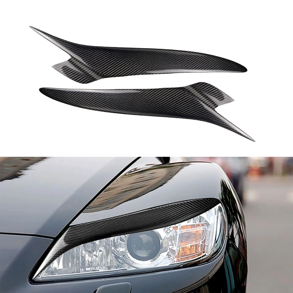 

1Pair Carbon Fiber Car Headlights Eyebrow Eyelids Trim Cover For Mazda RX8 2004 2005 2006 2007 2008