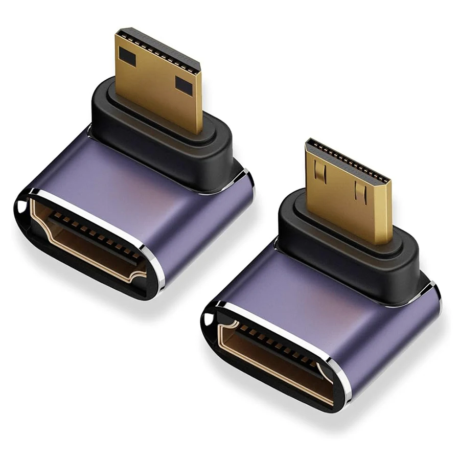 Mini-HD to HD2.0 8K UHD 48Gbps 90 Degree Up/Down/Left/Right Angle Adapter for Laptop Tablet Camera Camcorder HDTV Monitor
Mini-HD to HD2.0 8K UHD 48Gbps 90 Degree Up/Down/Left/Right Angle Adapter for Laptop Tablet Camera Camcorder HDTV Monitor