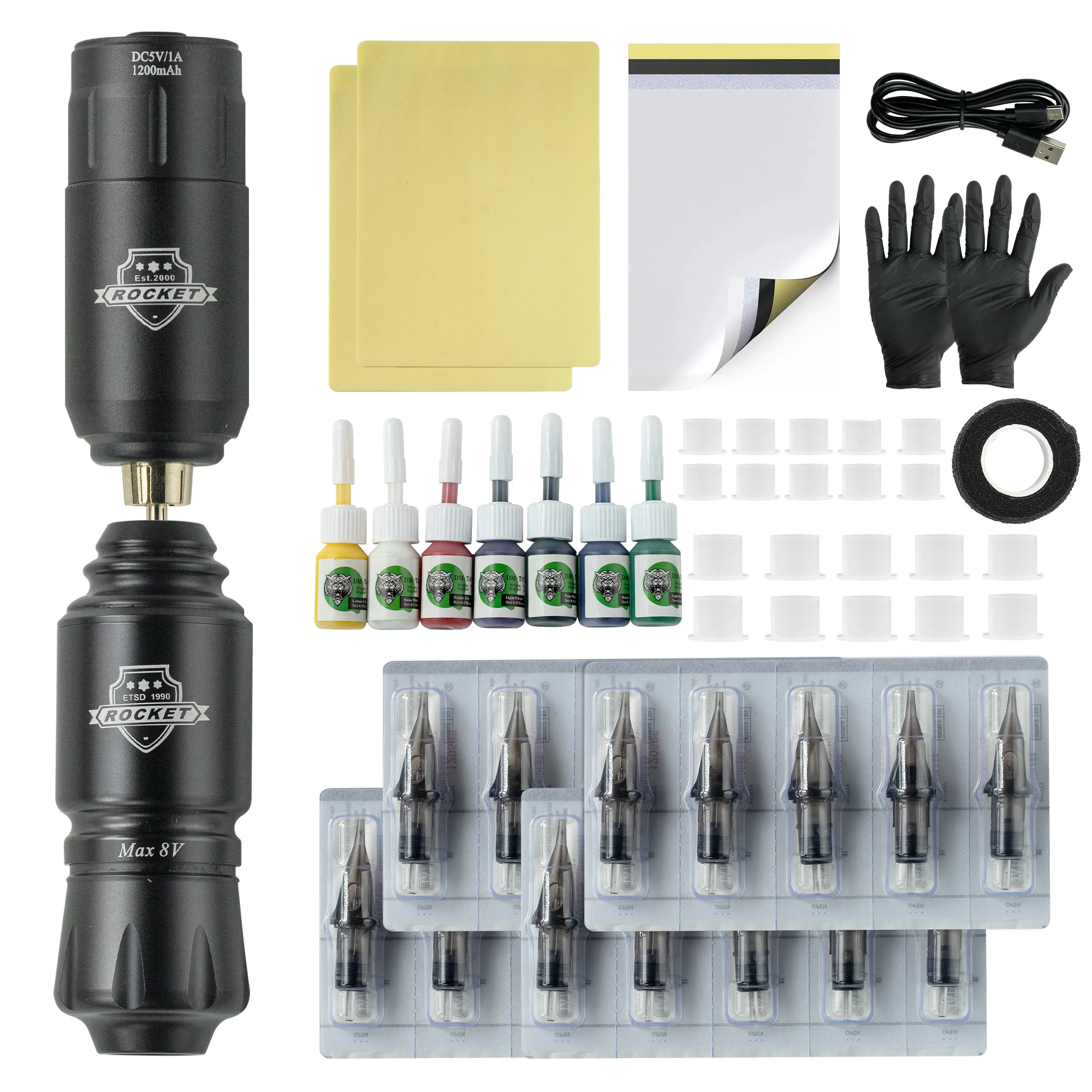 Wireless Tattoo Kit Complete Mini Rocket Machine Battery Cartridge Needles Power Supply Inks Rotary Tattoo Pen Set
Wireless Tattoo Kit Complete Mini Rocket Machine Battery Cartridge Needles Power Supply Inks Rotary Tattoo Pen Set