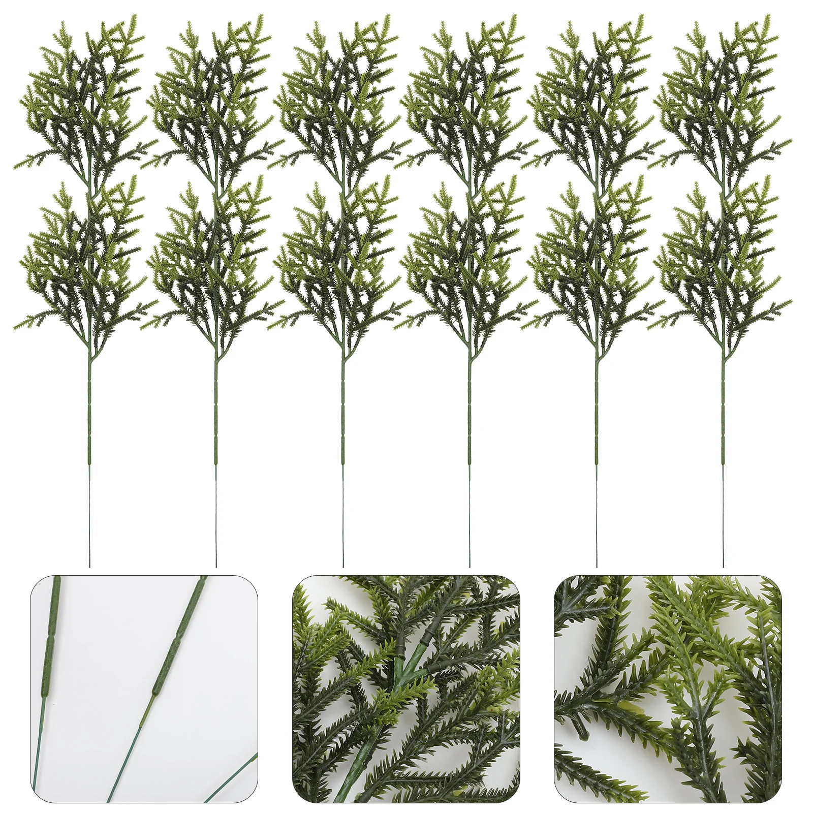 

12 Pcs Artificial Leaves Ornament Garland Pine Needles Fake Chrismas Wreath Twigs Faux Stems Picks