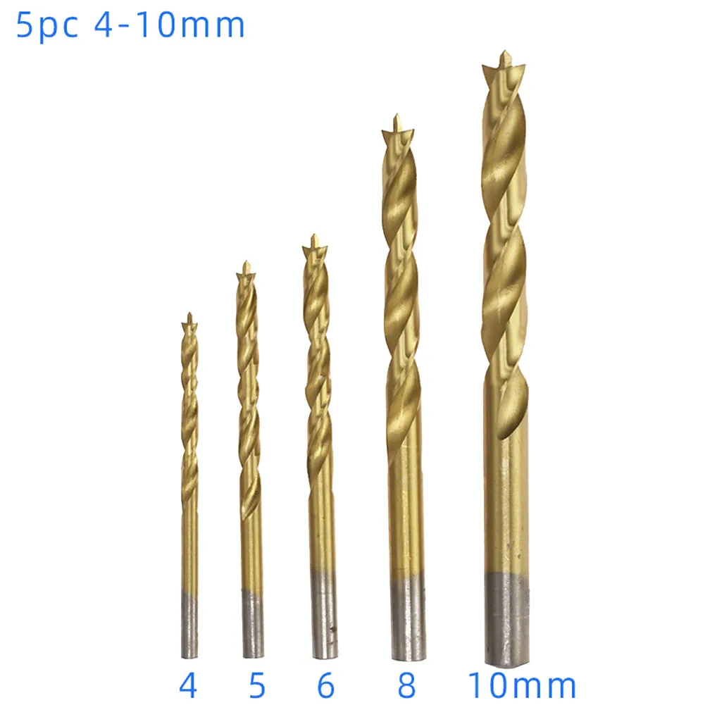 5pcs 3 Flute Wood Drill Bits Set 4-10mm High Hardness Drilling Bit Round Shank Spiral Drill Bit For Metal Wood Drilling Tools
5pcs 3 Flute Wood Drill Bits Set 4-10mm High Hardness Drilling Bit Round Shank Spiral Drill Bit For Metal Wood Drilling Tools