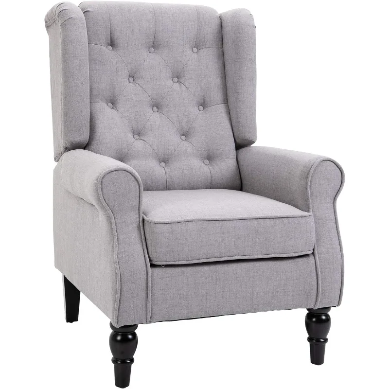 HOMCOM Button-Tufted Accent Chair with High Wingback, Rounded Cushioned Armrests and Thick Padded Seat, Grey
HOMCOM Button-Tufted Accent Chair with High Wingback, Rounded Cushioned Armrests and Thick Padded Seat, Grey