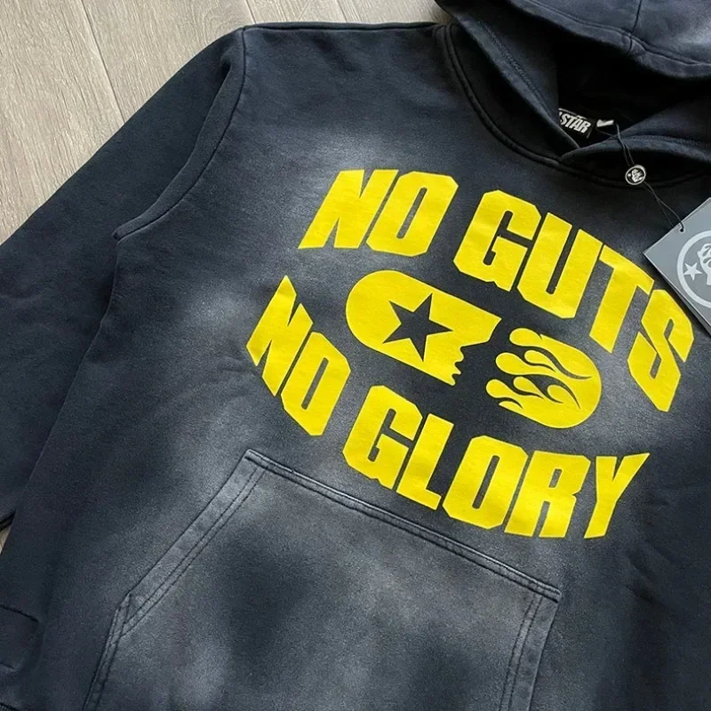 24ss Black Washed oversized Hoodie Men Women 1:1 Top Quality HELLSTAR No Guts No Glory Hooded Sweatshirts
24ss Black Washed oversized Hoodie Men Women 1:1 Top Quality HELLSTAR No Guts No Glory Hooded Sweatshirts