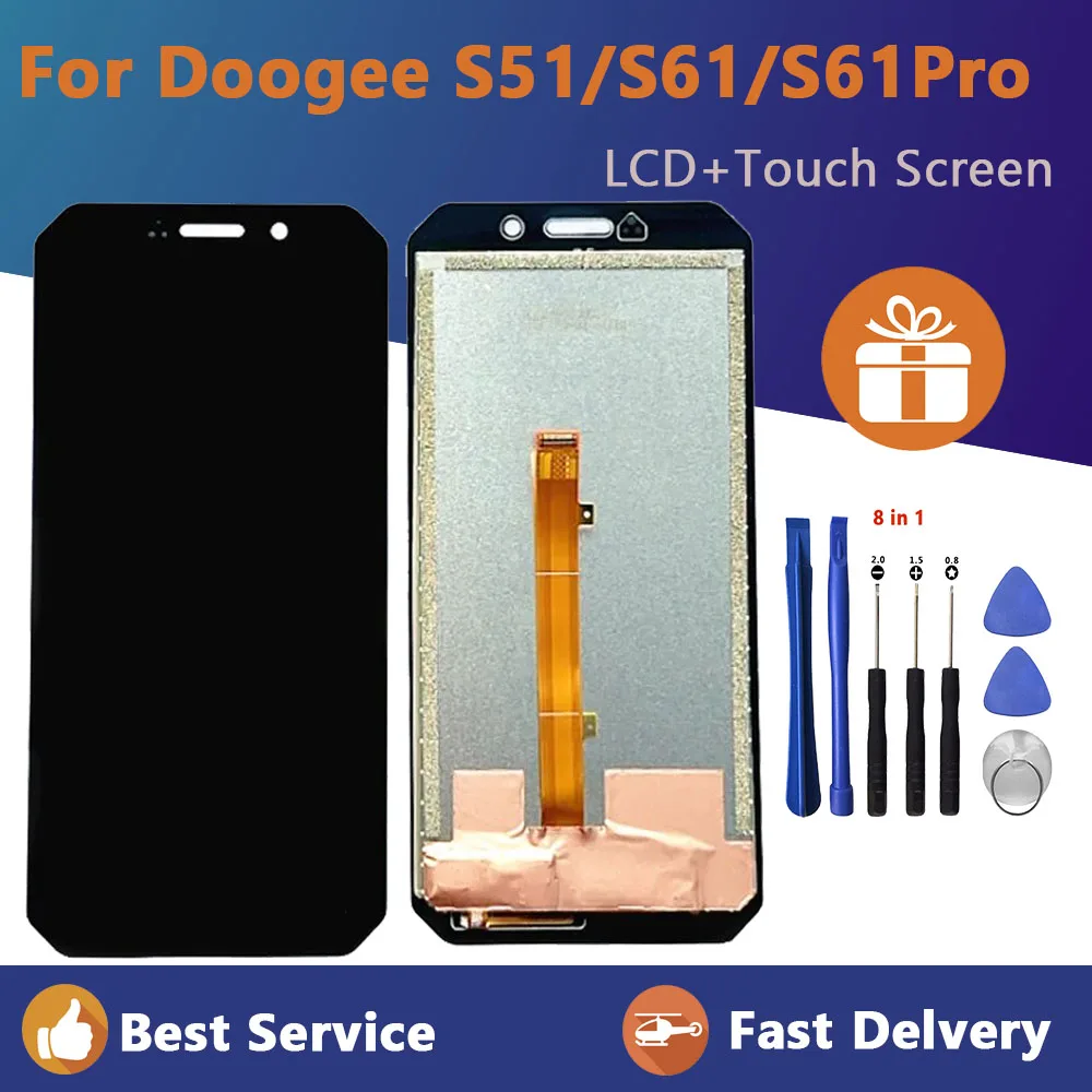 

New Original For DOOGEE S51 S61 LCD Display Screen + Touch Panel Digitizer Replacement For DOOGEE S61 Pro LCD Display Assembly