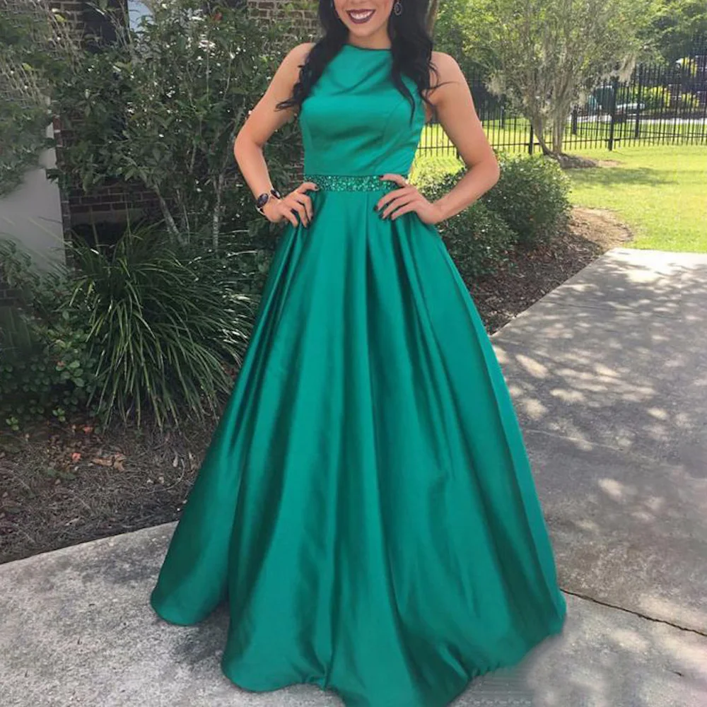 Satin Evening Dresses for wedding o neck beading Long Formal prom Dresses elegant A-Line plus size wedding party dress pocket
Satin Evening Dresses for wedding o neck beading Long Formal prom Dresses elegant A-Line plus size wedding party dress pocket