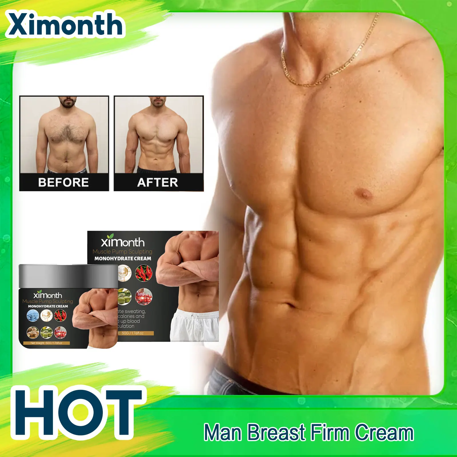 Abdominal Strengthening Cream Gynecomastia Tightening Cellulite Reduce Muscle Fitness Shaping Man Chest Firming Massage Cream
Abdominal Strengthening Cream Gynecomastia Tightening Cellulite Reduce Muscle Fitness Shaping Man Chest Firming Massage Cream