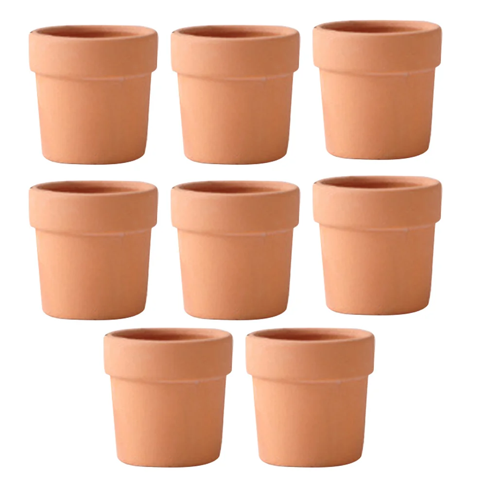 

8 Pcs Mini Terracotta Basin Flower Pots Pottery Succulents Planter Outdoor Balcony Garden Clay