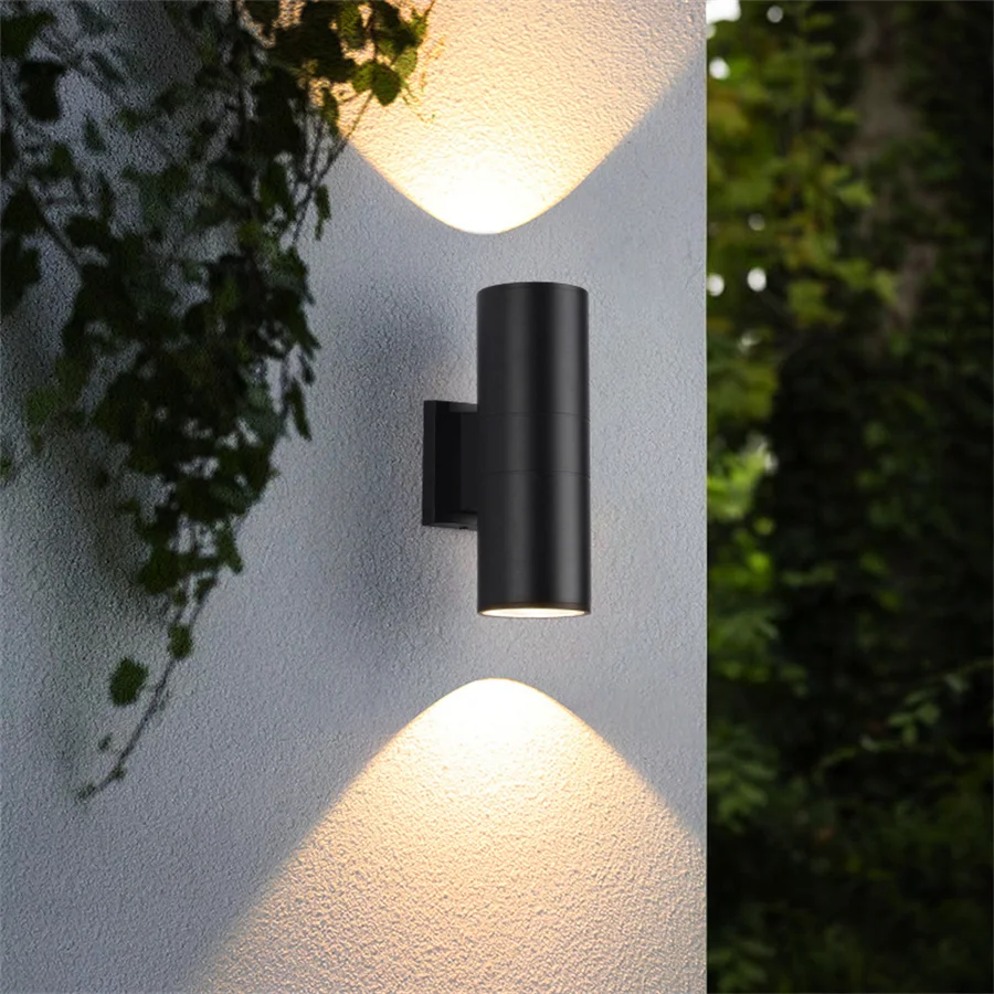 

E27 двойная головка цилиндрическая настенная лампа наружная Водонепроницаемая настенная фотолампа алюминиевая садовая шлюза