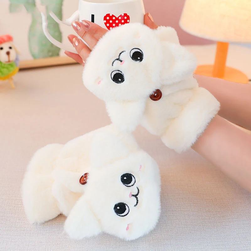 Winter Women Plush Warm Gloves Fur Rabbit Mittens Flip Cover Fingerless Gloves Soft Girls Thicken Gloves Flexible Half Finger
Winter Women Plush Warm Gloves Fur Rabbit Mittens Flip Cover Fingerless Gloves Soft Girls Thicken Gloves Flexible Half Finger
