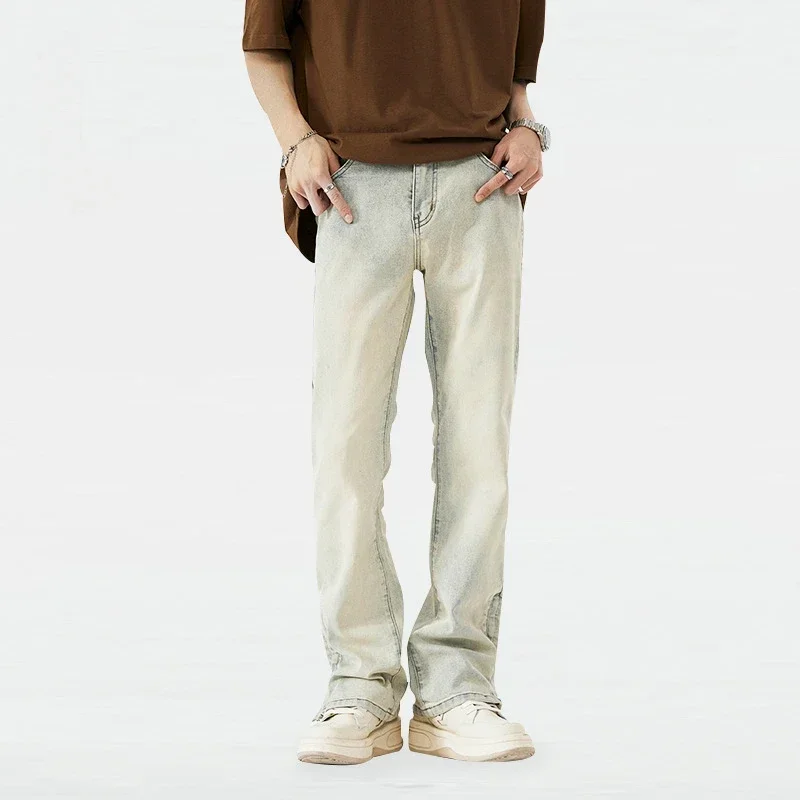 Teenage Trend Jeans Men High Street Retro Wash To Do Old Yellow Mud Dyed Zipper Split Straight Leg Jeans
Teenage Trend Jeans Men High Street Retro Wash To Do Old Yellow Mud Dyed Zipper Split Straight Leg Jeans