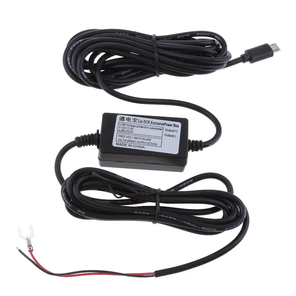 Micro USB Hard Wire Auto Charger Cable 12V-35V to 5V for Cameras Auto DVR Power 3.5m
Micro USB Hard Wire Auto Charger Cable 12V-35V to 5V for Cameras Auto DVR Power 3.5m
