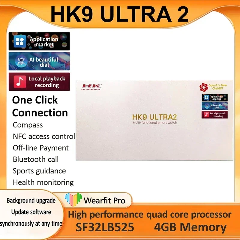 New HK9 ultra 2 Original Smart Watch Men GPT Bluetooth call HK9ultra 2 Smartwatch for Xiaomi phone 15 PK HK8 HK9 Pro Max DT8 ZD8
New HK9 ultra 2 Original Smart Watch Men GPT Bluetooth call HK9ultra 2 Smartwatch for Xiaomi phone 15 PK HK8 HK9 Pro Max DT8 ZD8
