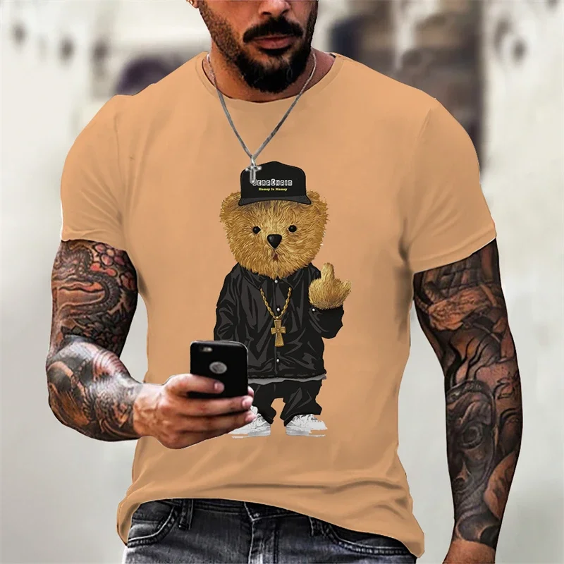 Summer Men's Designer Clothing 3d Printed Teddy Bear Pattern Short Sleeve T-shirt Loose Comfortable Top Casual Classic T-shirt
Summer Men's Designer Clothing 3d Printed Teddy Bear Pattern Short Sleeve T-shirt Loose Comfortable Top Casual Classic T-shirt
