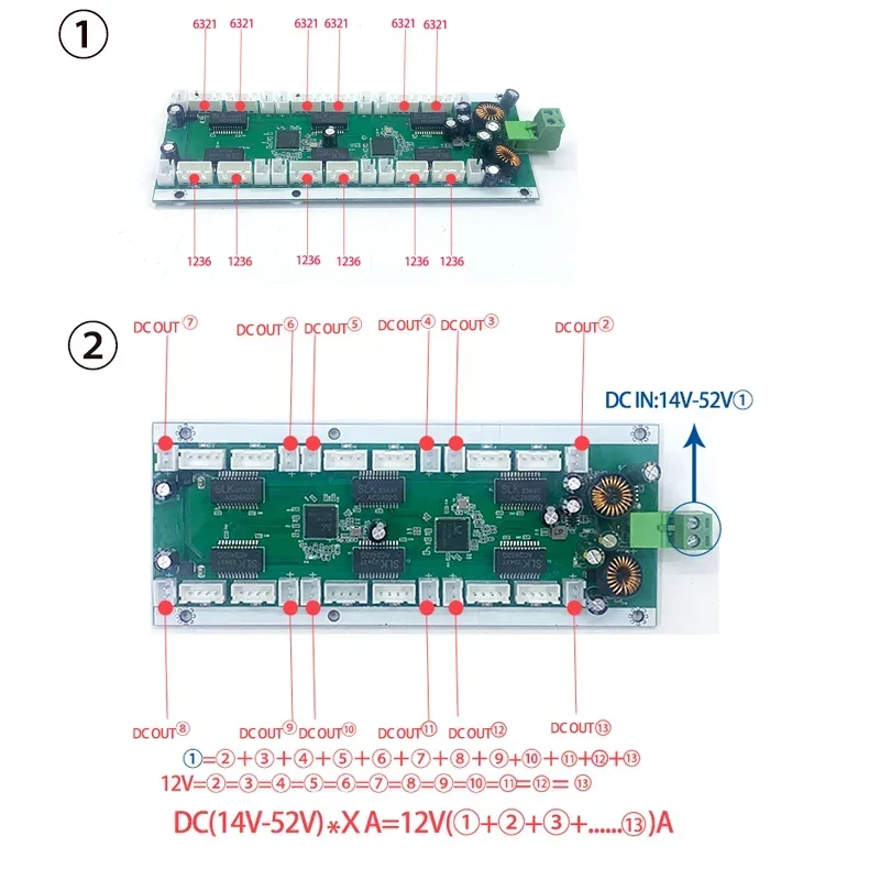 

Модуль переключателя с 12 портами, общее напряжение 14-56 в, напряжение постоянного тока с 12 портами 12 В, шунт модуля переключателя