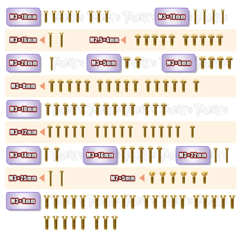 Original T works GSS-XB2D'23 Gold Plated Steel Screw Set 121pcs. ( For Xray XB2D'23 ) professional Rc part
Original T works GSS-XB2D'23 Gold Plated Steel Screw Set 121pcs. ( For Xray XB2D'23 ) professional Rc part