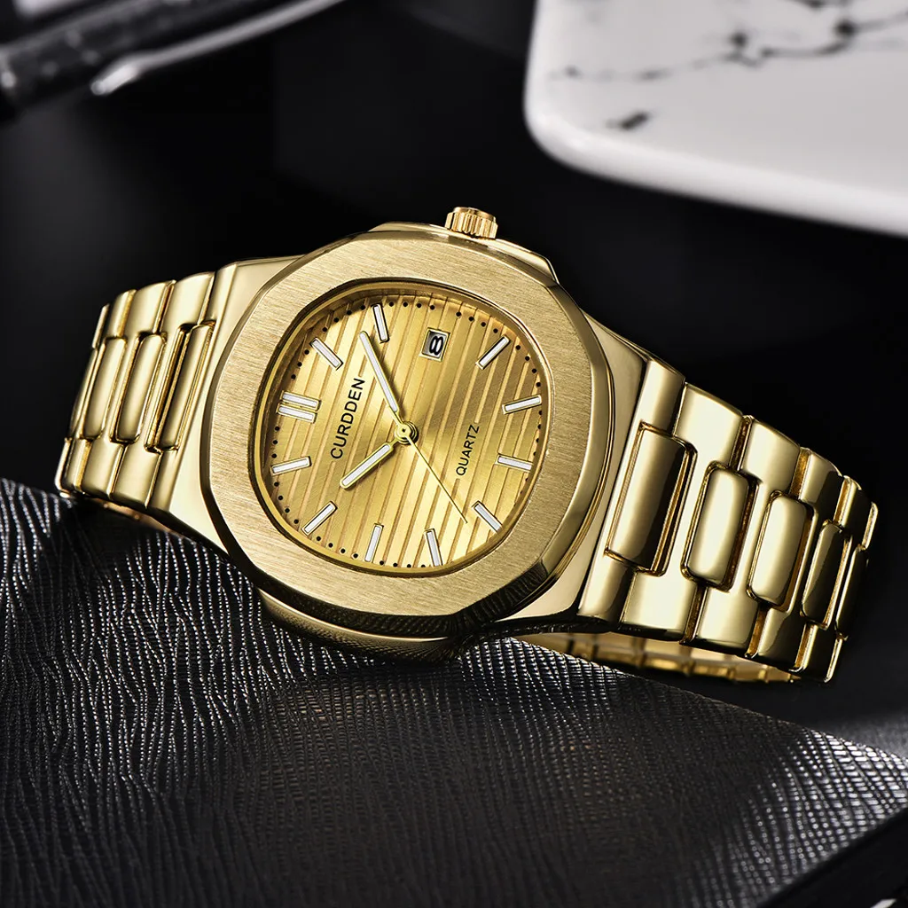 

Reloj Hombre Luxury Business Men Watchs Fashion Stainless Steel Quartz Wristwatch Male Sport Clock Relogio Masculino
