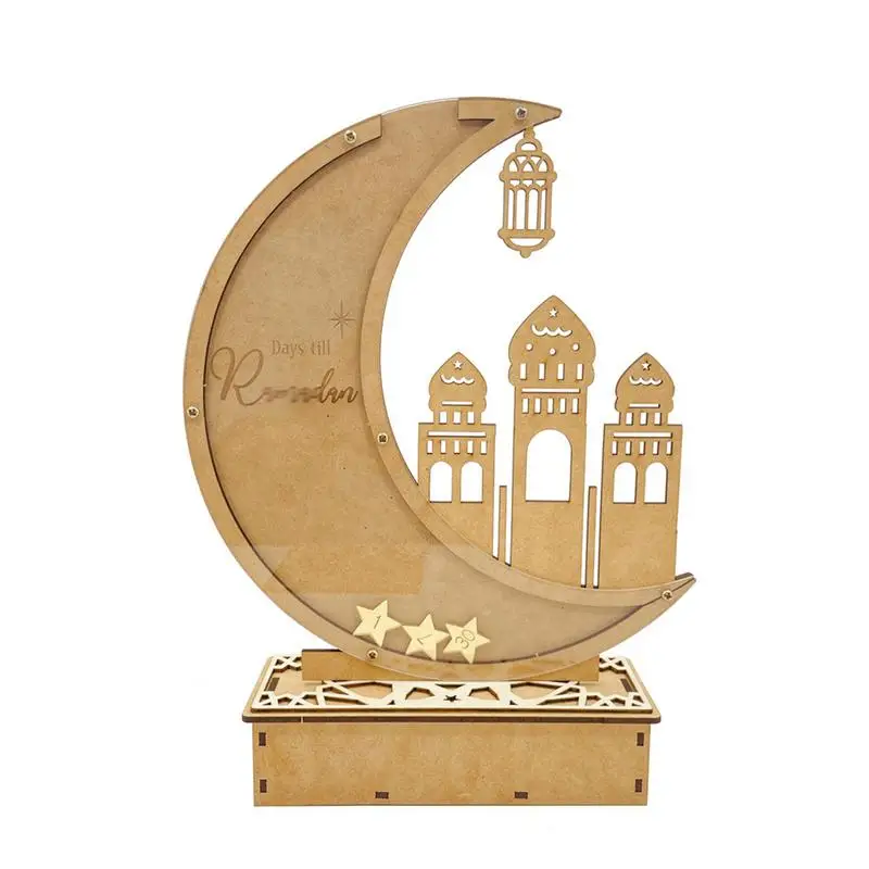 

Wooden Eid Advent Calendar Decorations Ramadan Countdown Calendar Eid Mubarak Ornament Led Light Countdown Eid Calendar 30 days