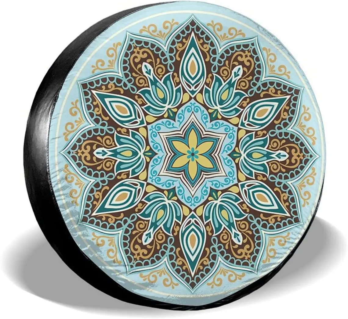 Spare Tire Cover Universal Tires Cover Bohemian Mandala Turquoise Car Tire Cover Wheel Weatherproof and Dust-Proof UV Su
Spare Tire Cover Universal Tires Cover Bohemian Mandala Turquoise Car Tire Cover Wheel Weatherproof and Dust-Proof UV Su