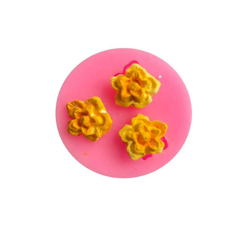 

3PCs Small Yellow Flower Shape Silicone Mold Mousse Fondant Chocolate Cake Decor Baking Tools Plaster Soap Clay Gumpaste Mould