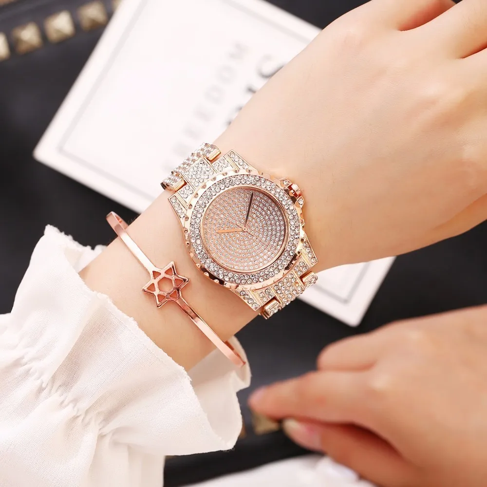 

2022 New Women Stainless Steel Full Diamond Wrist Watches Casual Luxury Ladies Quartz Watch Clock Relogio Feminino Dropshipping
