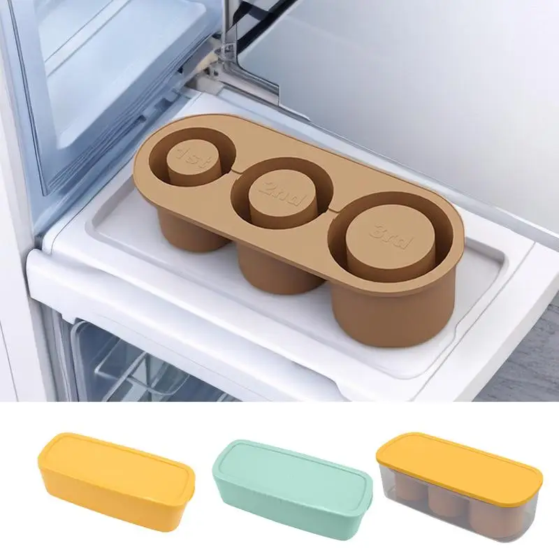 

Ice Cube Tray Ice Tray Freezer Ice Cube Trays Whiskey Ice Mold Easy Release 3Hollow Cylinder Silicone Ice Cubes Maker For Coffee