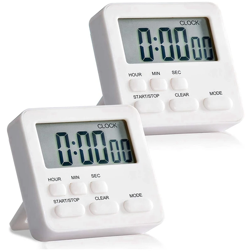 24-Hours Digital Kitchen Timer, Large Display, Loud Alarm, Magnetic Backing Stand Memory Recall Function Count-Up
24-Hours Digital Kitchen Timer, Large Display, Loud Alarm, Magnetic Backing Stand Memory Recall Function Count-Up