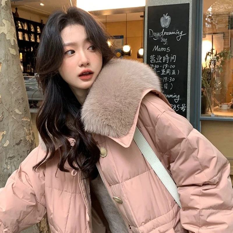 White Duck Down Jacket for Women Female Real Fur Winter Long Sleeve Thicken Warm Jackets Chic Vintage Hooded Zipper Coats G927
White Duck Down Jacket for Women Female Real Fur Winter Long Sleeve Thicken Warm Jackets Chic Vintage Hooded Zipper Coats G927