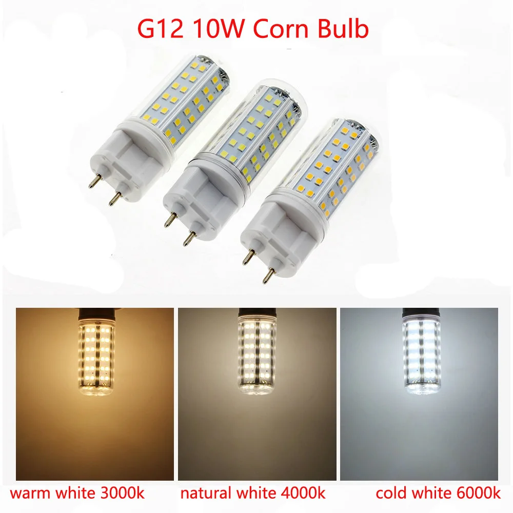 

G12 led bulb Corn lamp Coverd 10W 84 leds 1000LM G12 Spotlight replace 30W Metal halide AC85-265V 3000k 4000k 6000k Nature White