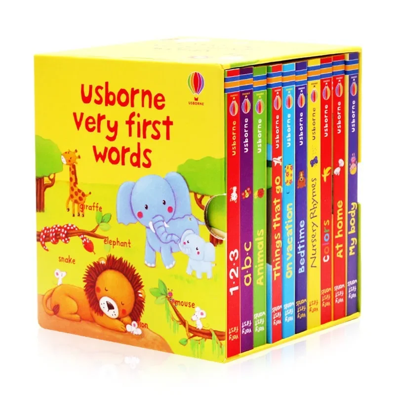 

10books/set English Books Usborne Very First Words Hardcover Board Book Children's Enlightenment Educational Picture Textbook