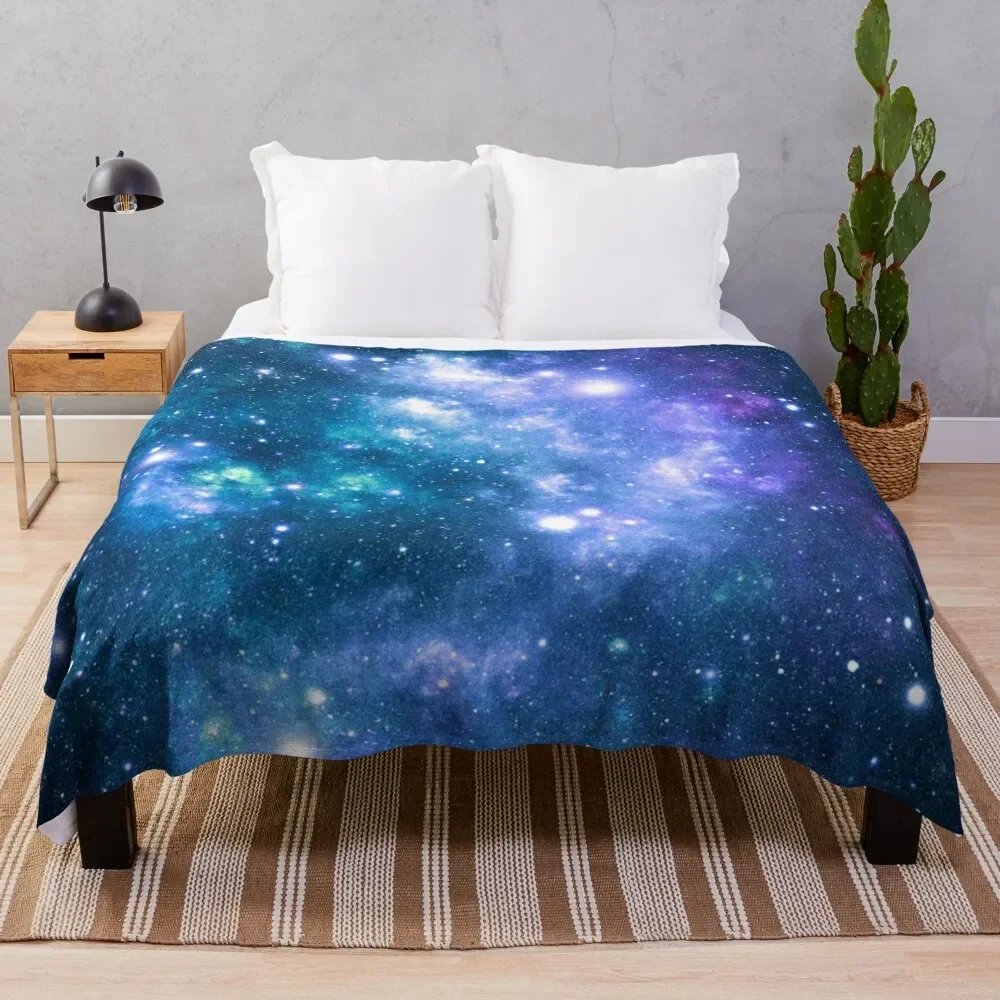 

Turquoise Teal Purple Galaxy Nebula Throw Blanket For Sofa Thin Baby Decorative Throw Fluffys Large Moving Blankets