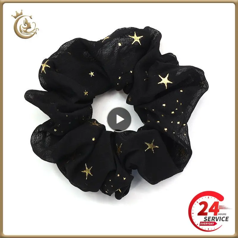 

Scrunchie Women Sweet Bright Print Elastic Hair Rubber Bands Ponytail Holder Fashion Hair Accessories