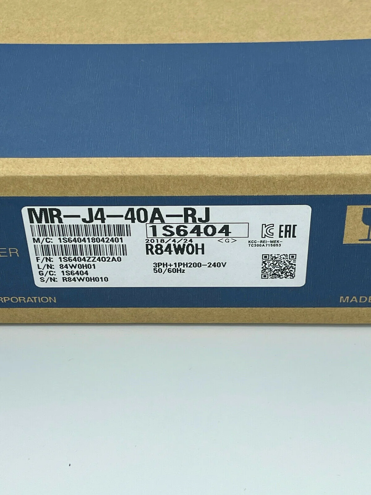 

MR-J4-40A-RJ Servo Amplifier New In Box Warranty 1 Year Fast Shipping