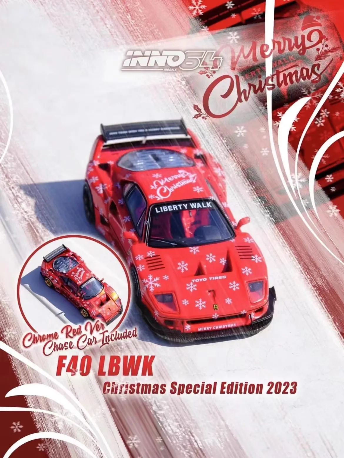 

INNO64 LBWK F40 Christmas Special Edition2023 Diecast Model Car Collection Limited Edition Hobby Toys