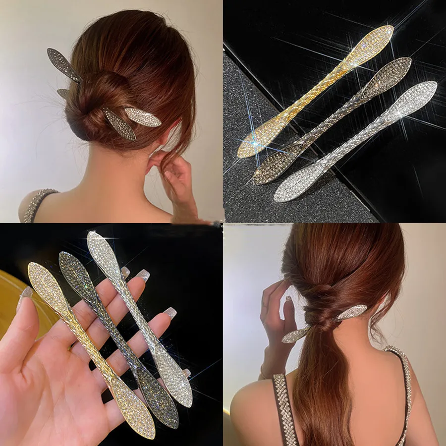 New High Quality Elegant Metal Double Tip Shiny Zircon crystal Fishtail Hairpin Fashion Retro Ladies Headwear Hair Accessories
New High Quality Elegant Metal Double Tip Shiny Zircon crystal Fishtail Hairpin Fashion Retro Ladies Headwear Hair Accessories