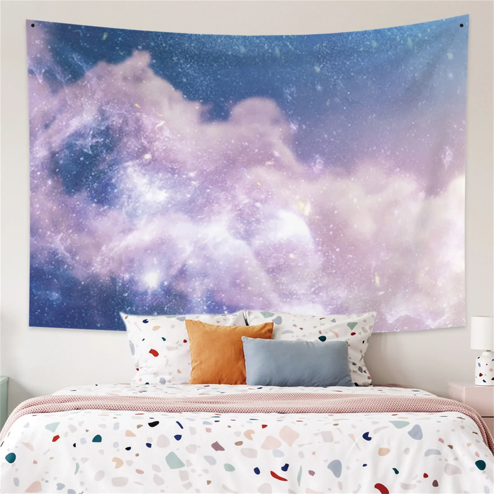 

Pink Blue Sky Cloud Tapestry Wall Hanging Cute Decor Tapestry for Living Room Bedroom Home Aestheticism Warm Bedroom Decorations