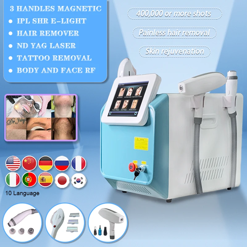 ADG 3 in 1 OPT Nd Yag Laser RF Machine For Hair Removal Tattoo Removal 532nm 1064nm 1032nm Skin Tightening Skin rejuvenation
ADG 3 in 1 OPT Nd Yag Laser RF Machine For Hair Removal Tattoo Removal 532nm 1064nm 1032nm Skin Tightening Skin rejuvenation