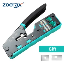 ZoeRax RJ45 Crimping Tool Ethernet Crimper for Cat6 Cat5 Cat5e RJ45 Pass Through Connectors and RJ12 Ends